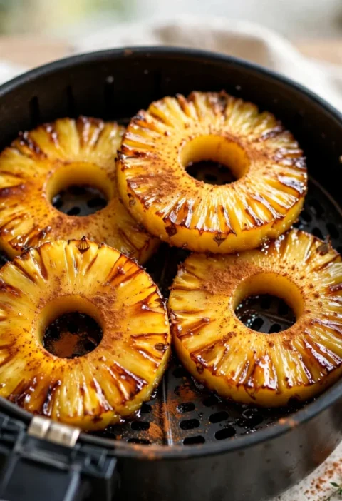 Air Fryer Roasted Pineapple Rings