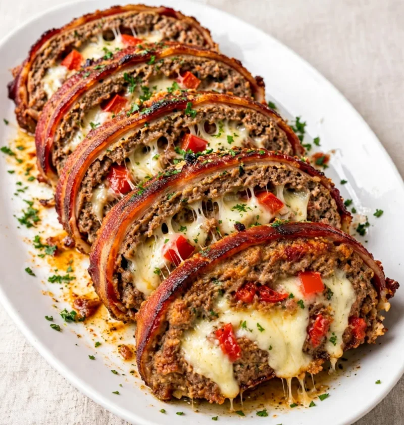 Bacon-Wrapped Stuffed Meatloaf