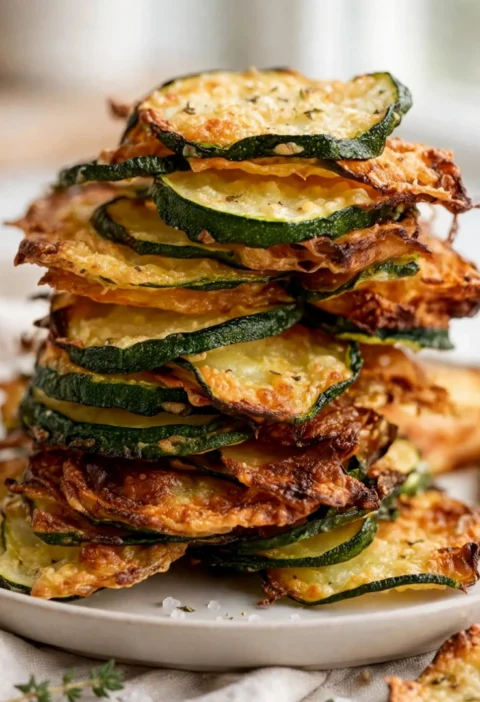 Baked Parmesan Zucchini Chips - Baked Parmesan Zucchini Chips
