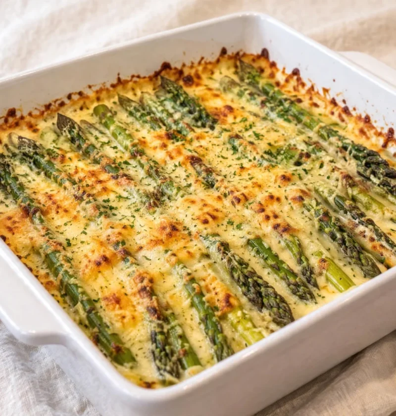 Cheesy baked asparagus