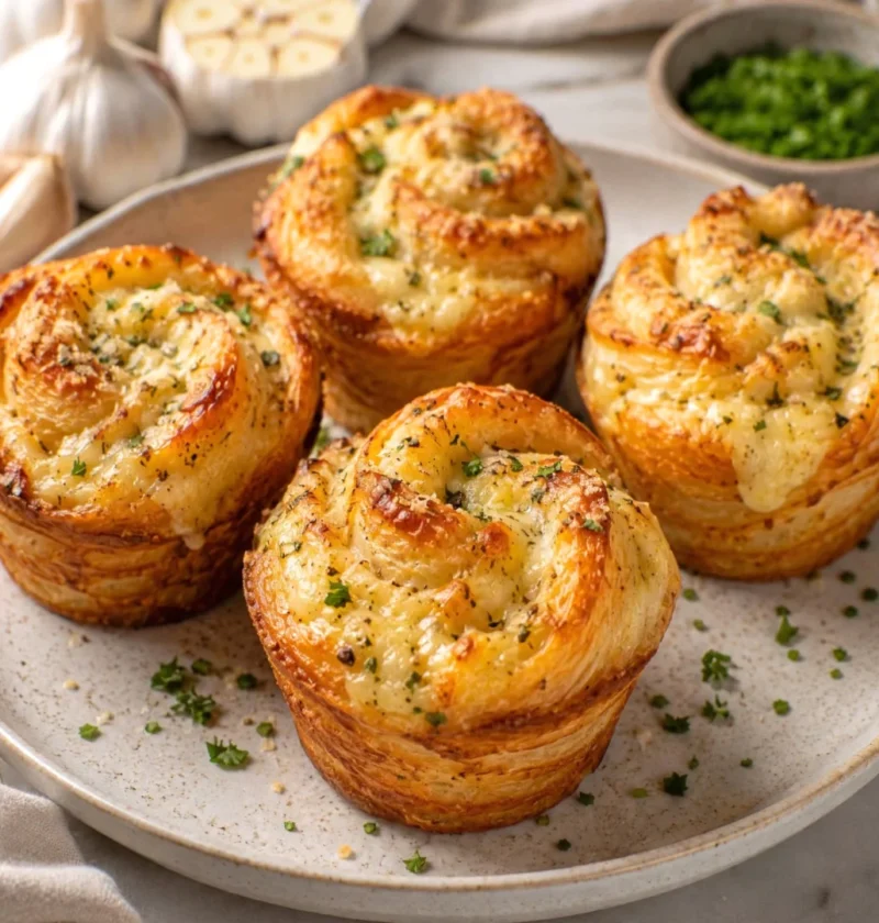 Cheesy Garlic Cruffins