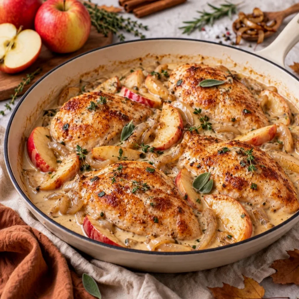 Creamy Chicken and Apple Skillet – Savory and Delicious - Creamy Chicken and Apple Skillet – Savory and Delicious