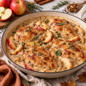 Creamy Chicken and Apple Skillet – Savory and Delicious