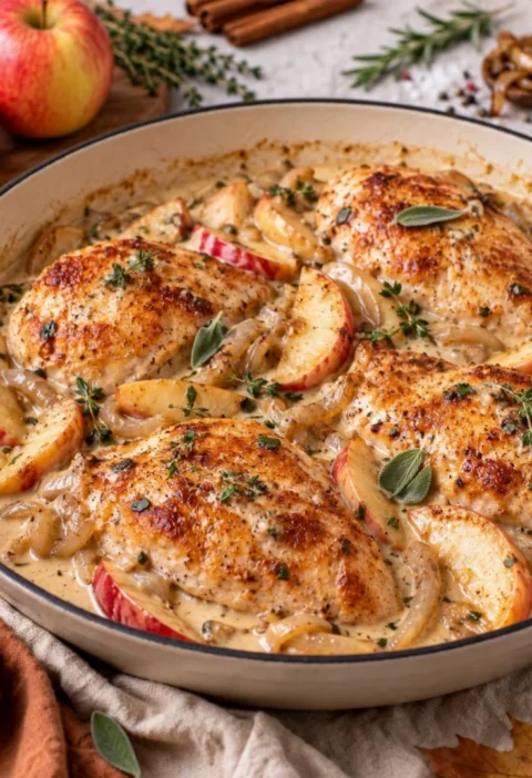 Creamy Chicken and Apple Skillet