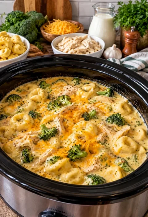 Creamy Chicken Tortellini Broccoli Soup