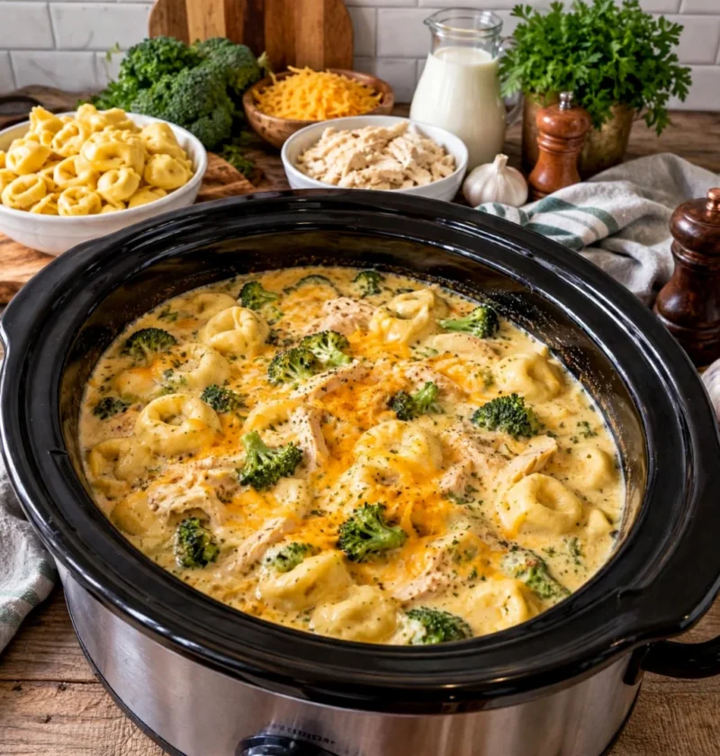 Creamy Chicken Tortellini Broccoli Soup