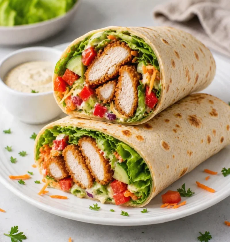 Crispy Chicken and Vegetable Wraps