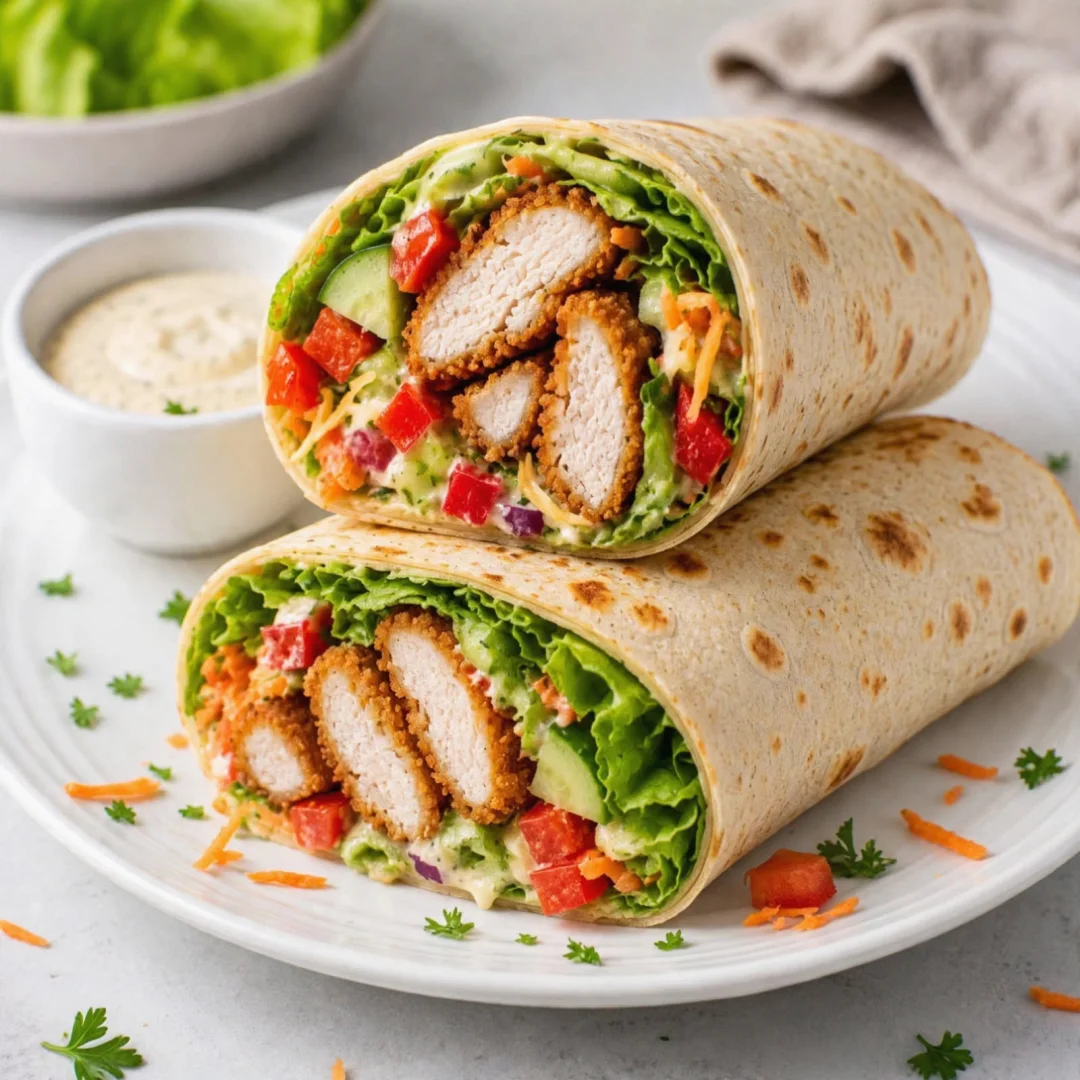 Crispy Chicken and Vegetable Wraps