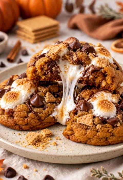 Easy Pumpkin S’mores Cookies