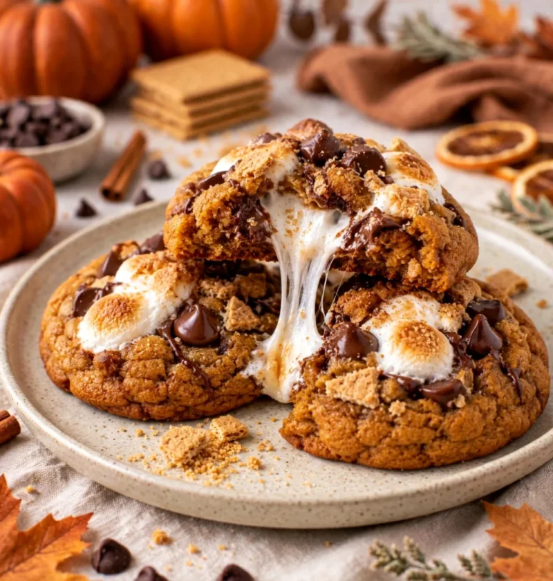 Easy Pumpkin S’mores Cookies