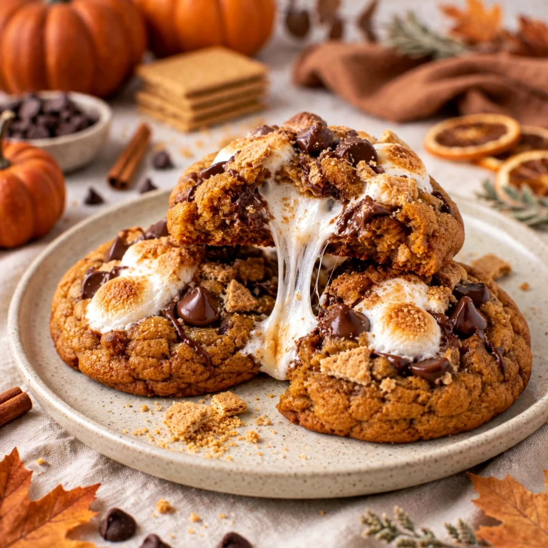 Easy Pumpkin S’mores Cookies