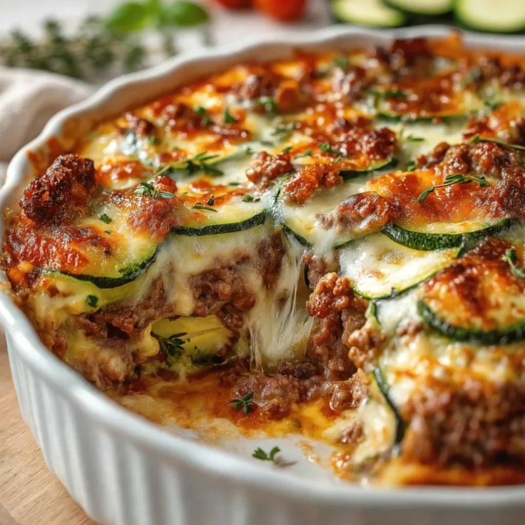 Ground Beef Zucchini Bake (Low Carb) - Ground Beef Zucchini Bake (Low Carb)