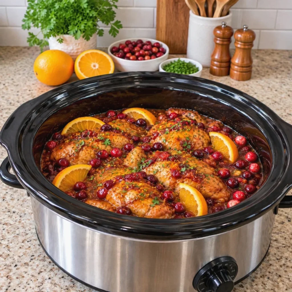 Slow-Cooker Cranberry Orange Chicken is a must-try!