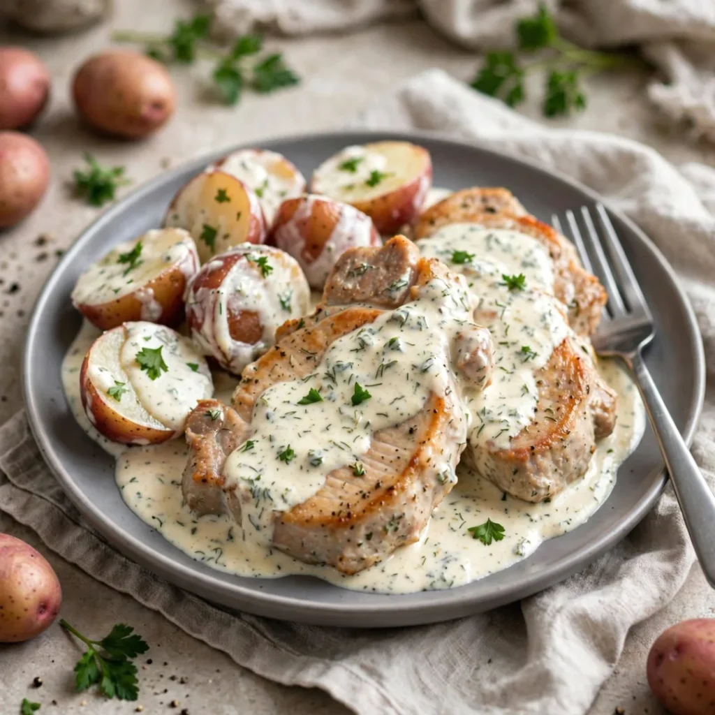 Slow Cooker Creamy Ranch Pork Chops