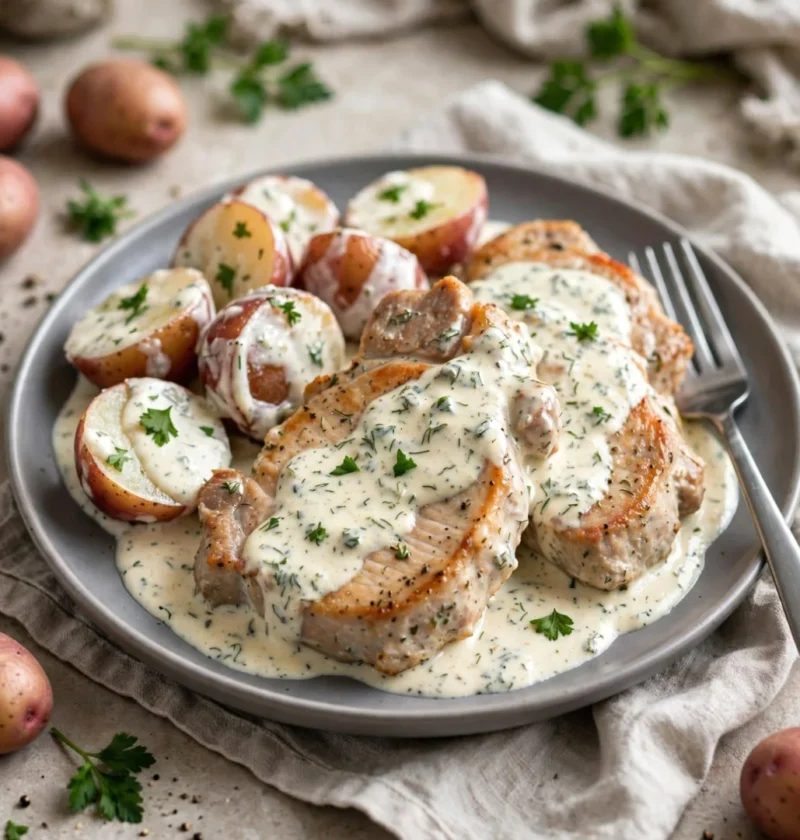 Slow Cooker Creamy Ranch Pork Chops