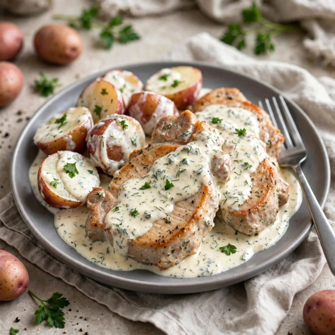 Slow Cooker Creamy Ranch Pork Chops