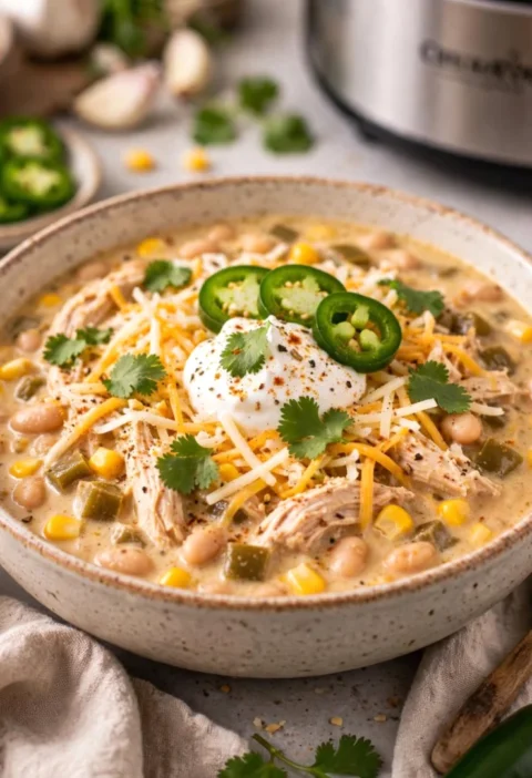 Slow Cooker White Chicken Chili