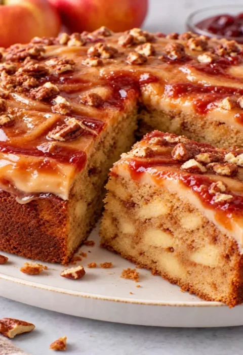 Apple Cake with Jam Frosting