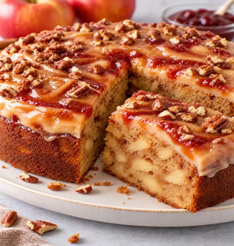 Apple Cake with Jam Frosting