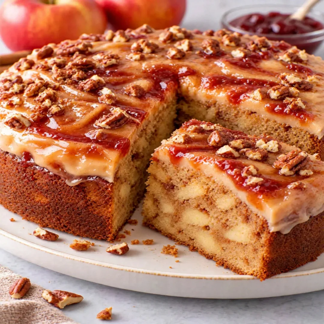 Apple Cake with Jam Frosting
