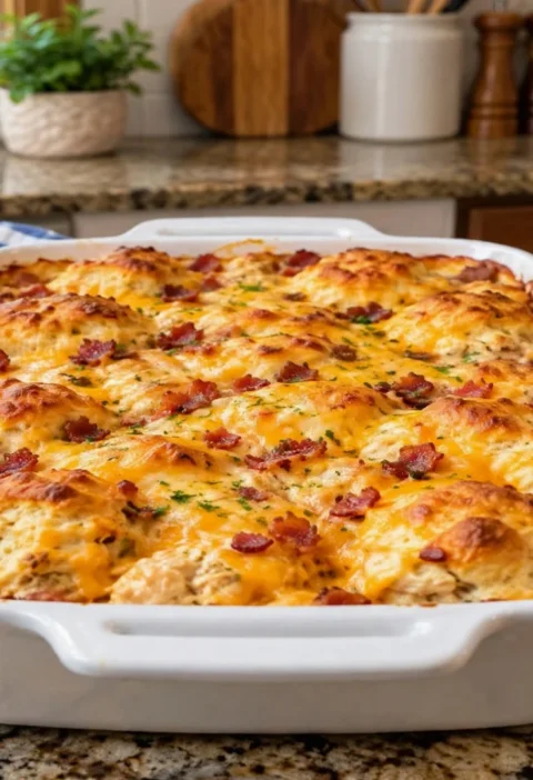 Chicken Bubble Biscuit Bake Casserole