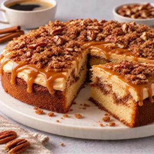 Coffee Cake with Caramel Frosting – Easy and Delicious