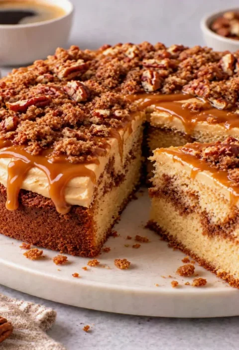 Coffee Cake with Caramel Frosting