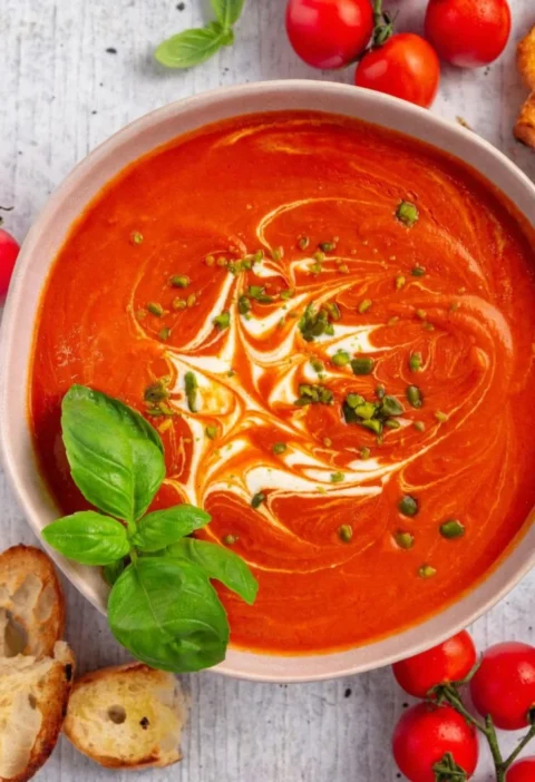 Creamy roasted tomato soup
