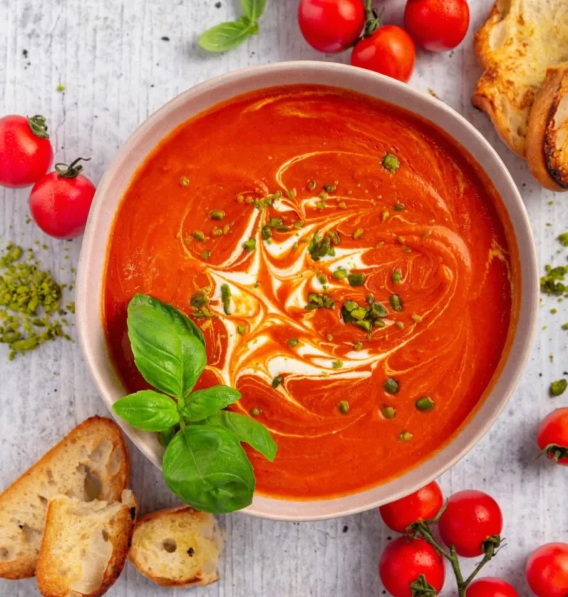 Creamy roasted tomato soup