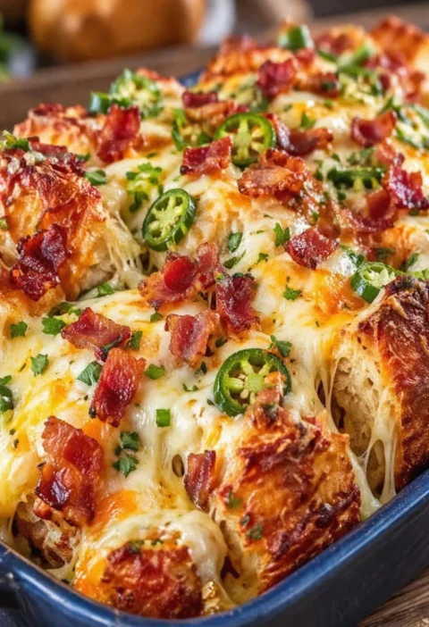Crispy Bacon Jalapeno Popper Pullapart Bread