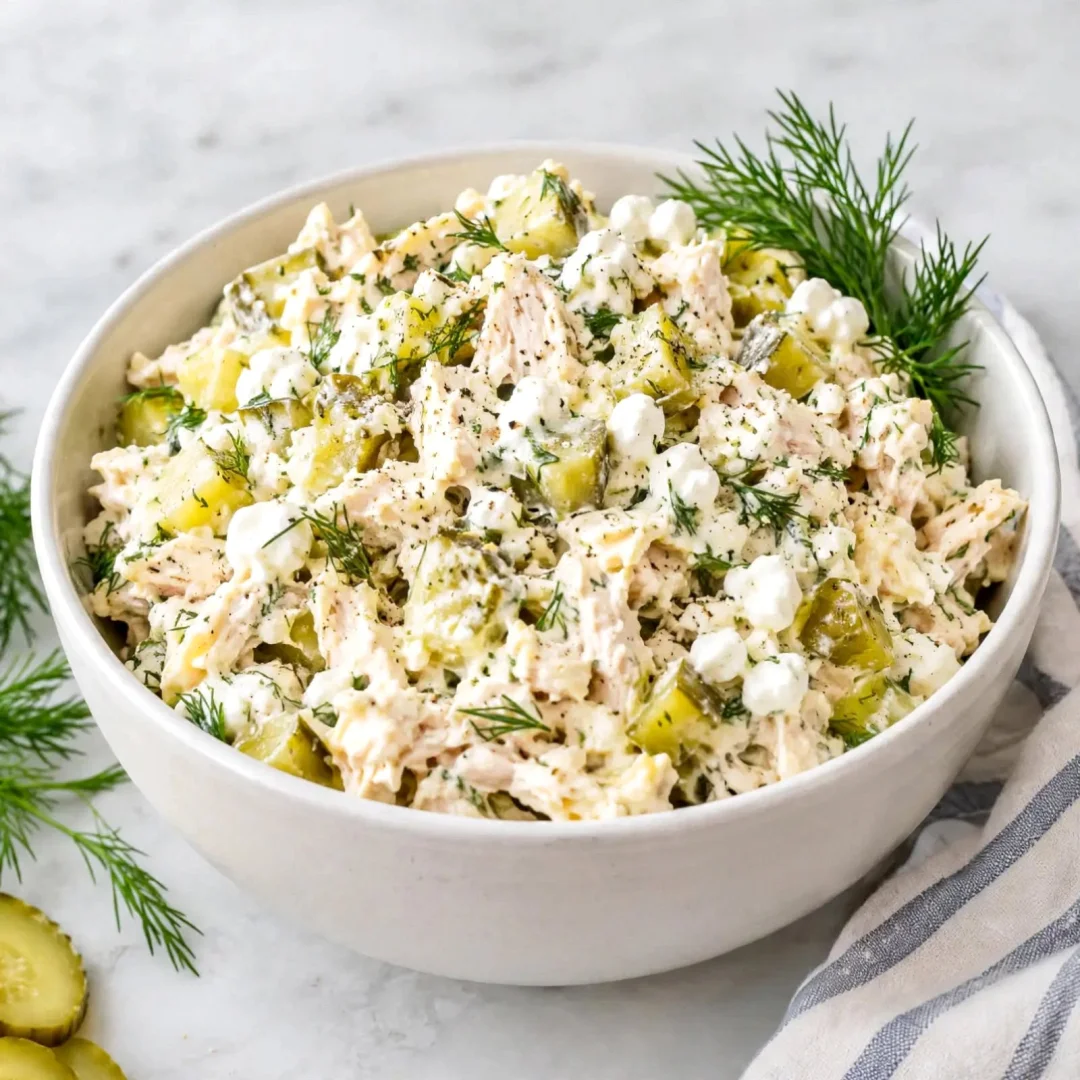 Dill Pickle Cottage Cheese Chicken Salad
