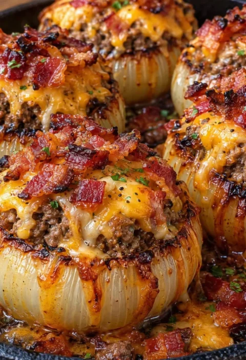 Loaded Bacon Cheese-Stuffed Onion Bombs
