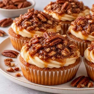 Pecan Pie Cupcakes – Buttery and Gooey