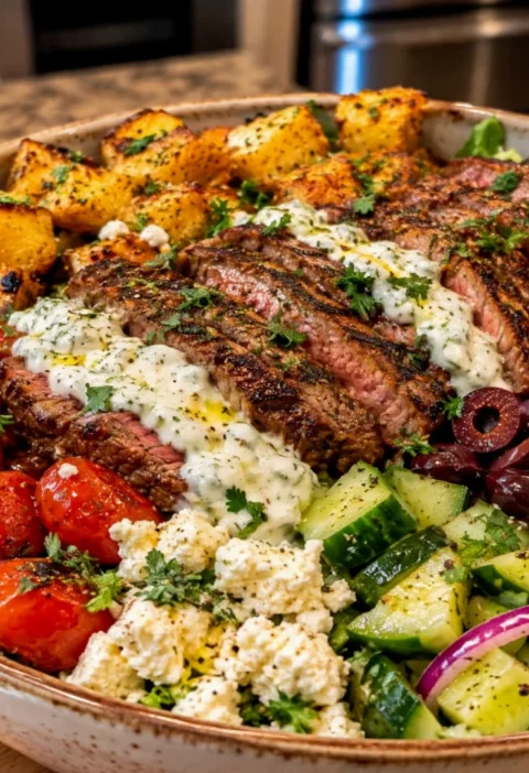 Savory Mediterranean Steak Bowl