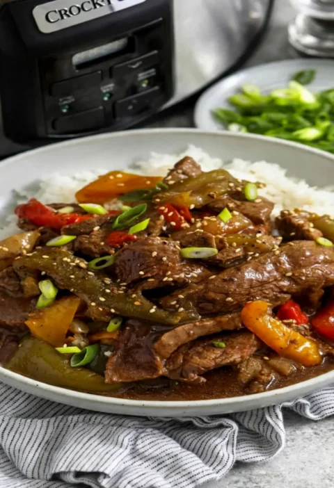 Slow Cooker Pepper Steak