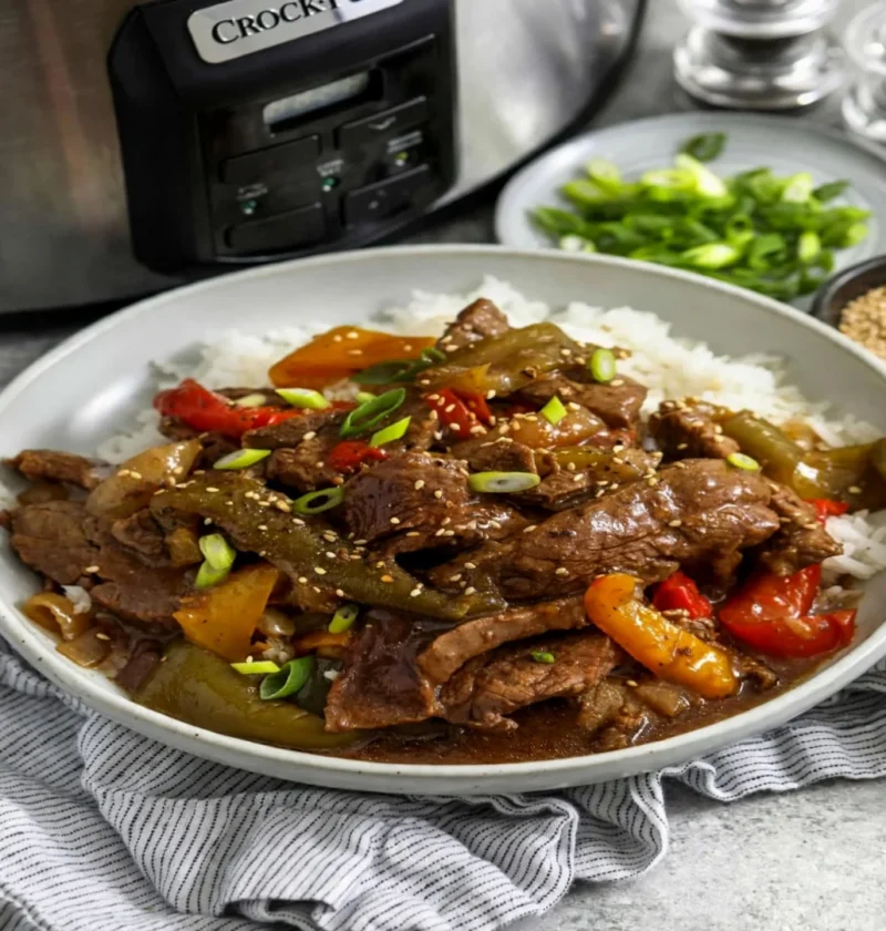 Slow Cooker Pepper Steak