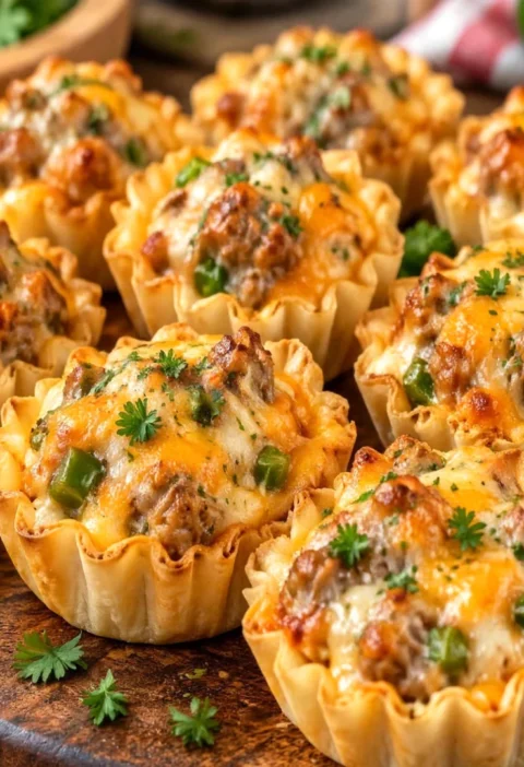 Spicy Jalapeno Sausage & Cheese Tarts
