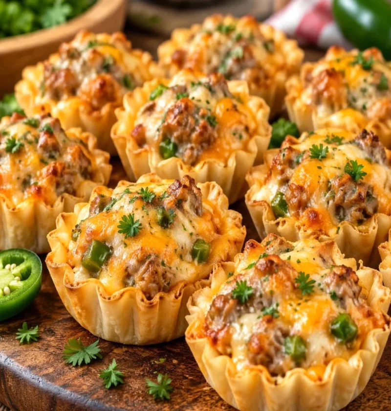Spicy Jalapeno Sausage & Cheese Tarts
