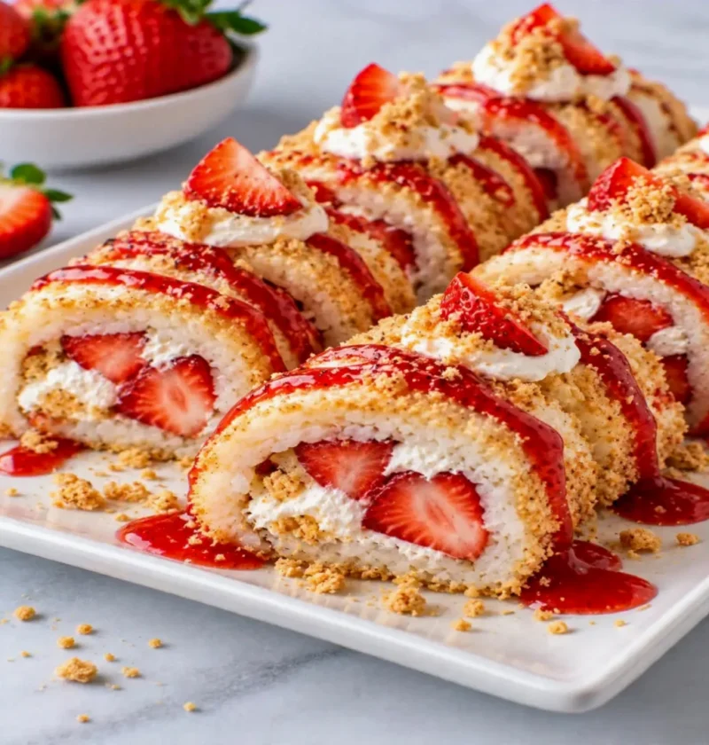 Strawberry Shortcake Sushi Roll
